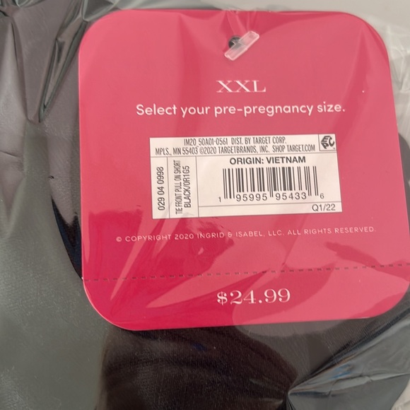 NWT Tie-Front Pull-On Elastic Waist Black Linen Maternity Shorts - Picture 6 of 6